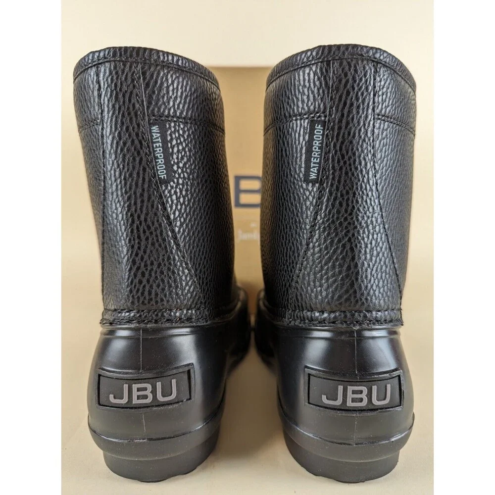 JBU Maine Waterproof Duck Boots Men 10 M Black Faux Fur Lined Lace Up Shoes NWB